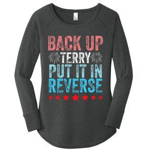 Retro Back Up Terry Back It Up Terry 4th of July Fireworks Women's Perfect Tri Tunic Long Sleeve Shirt