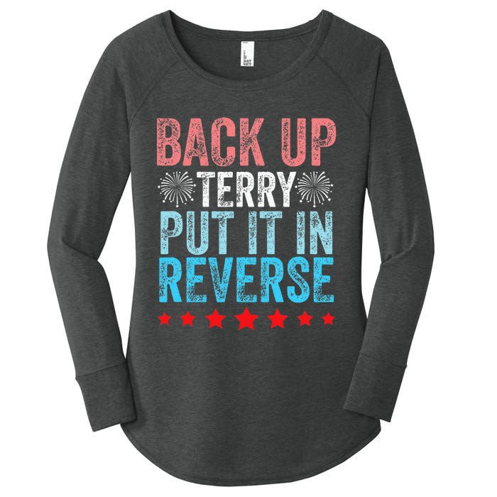 Retro Back Up Terry Back It Up Terry 4th of July Fireworks Women's Perfect Tri Tunic Long Sleeve Shirt