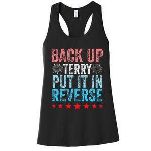 Retro Back Up Terry Back It Up Terry 4th of July Fireworks Women's Racerback Tank