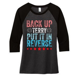 Retro Back Up Terry Back It Up Terry 4th of July Fireworks Women's Tri-Blend 3/4-Sleeve Raglan Shirt