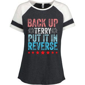 Retro Back Up Terry Back It Up Terry 4th of July Fireworks Enza Ladies Jersey Colorblock Tee