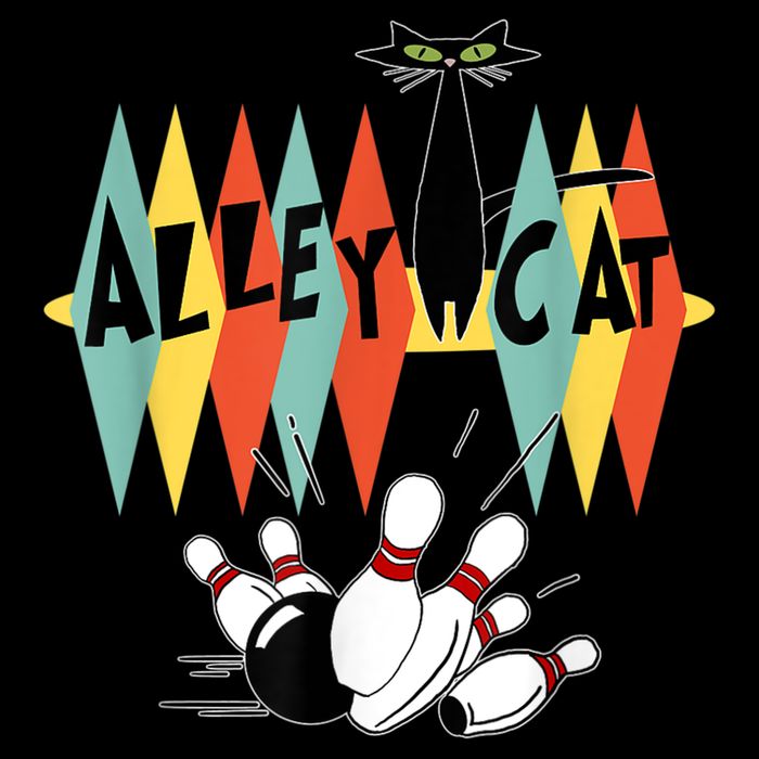 Retro Bowling Vintage Bowler Alley Cat Vintage Womens Tank Top