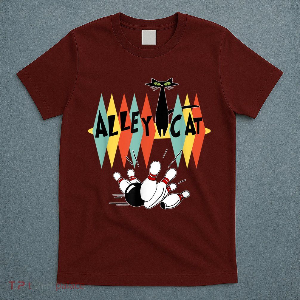 Retro Bowling Vintage Bowler Alley Cat Vintage T-Shirt