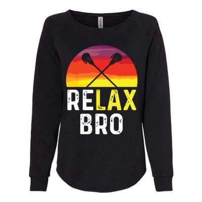 RELAX BRO! Vintage Surf Sun Design Lacrosse Womens California Wash Sweatshirt