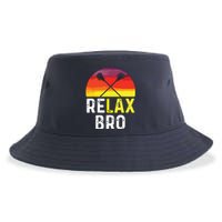 RELAX BRO! Vintage Surf Sun Design Lacrosse Sustainable Bucket Hat