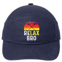 RELAX BRO! Vintage Surf Sun Design Lacrosse 7-Panel Snapback Hat