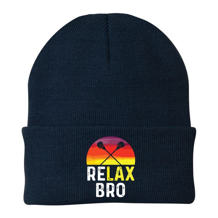 RELAX BRO! Vintage Surf Sun Design Lacrosse Knit Cap Winter Beanie