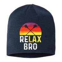 RELAX BRO! Vintage Surf Sun Design Lacrosse Sustainable Beanie