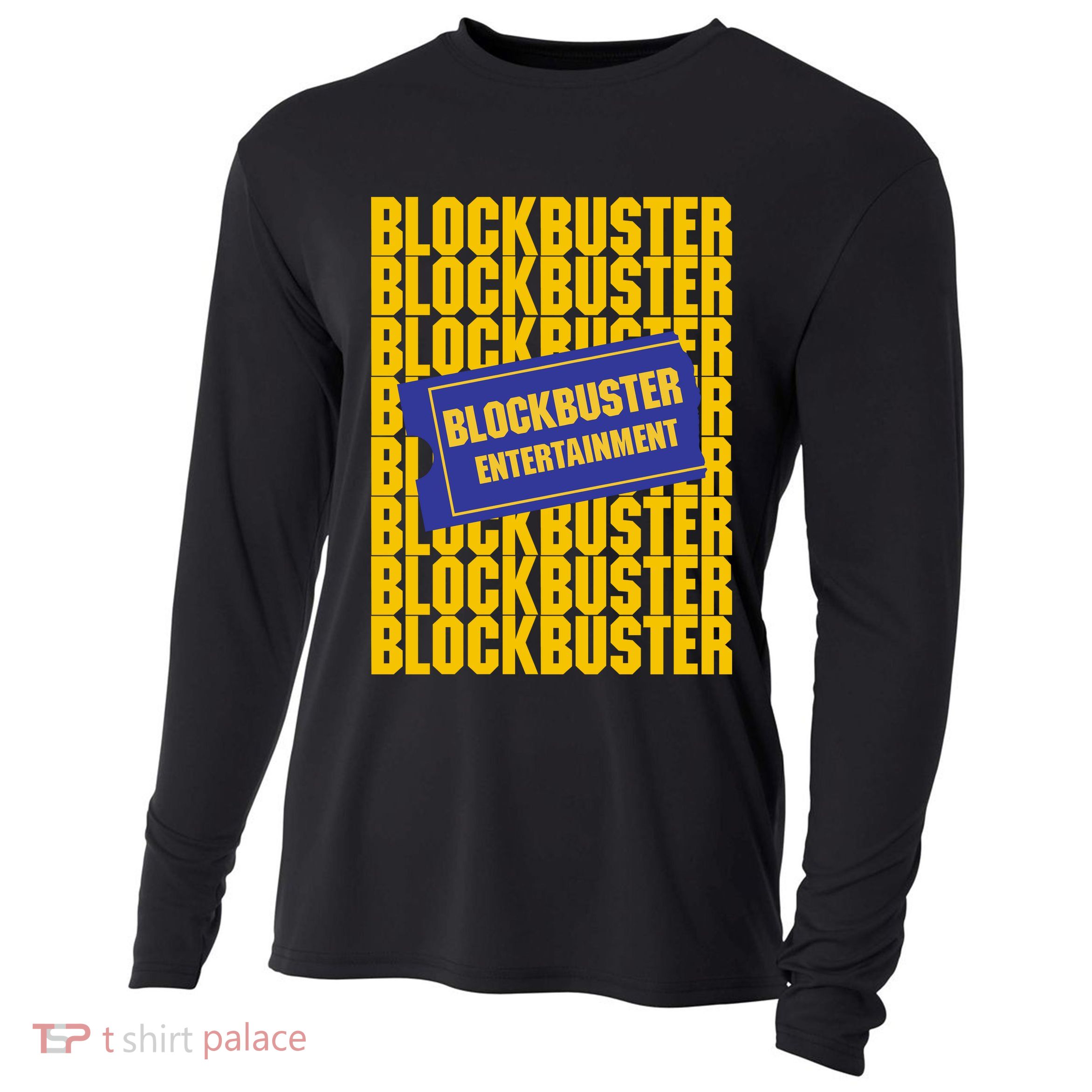 Retro Blockbuster Video Cooling Performance Long Sleeve Crew