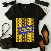Retro Blockbuster Video Women's V-Neck T-Shirt
