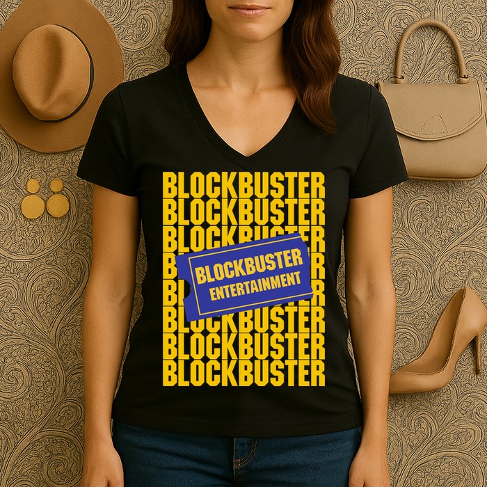 Retro Blockbuster Video Women's V-Neck T-Shirt