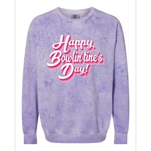 Retro Bowling Valentines Gift Colorblast Crewneck Sweatshirt