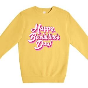 Retro Bowling Valentines Gift Premium Crewneck Sweatshirt