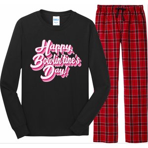 Retro Bowling Valentines Gift Long Sleeve Pajama Set