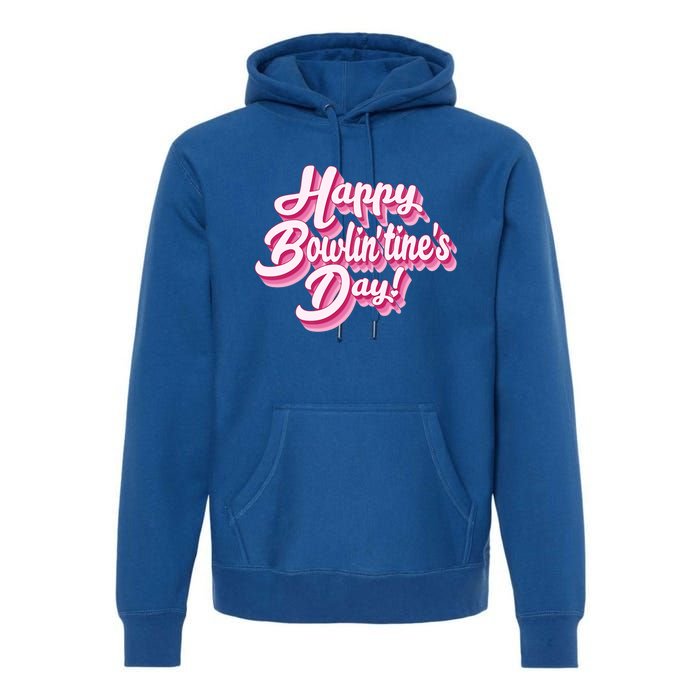 Retro Bowling Valentines Gift Premium Hoodie