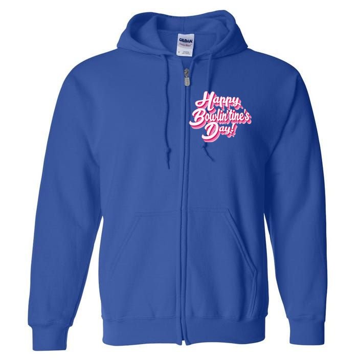 Retro Bowling Valentines Gift Full Zip Hoodie