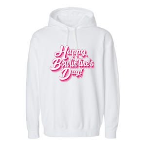 Retro Bowling Valentines Gift Garment-Dyed Fleece Hoodie