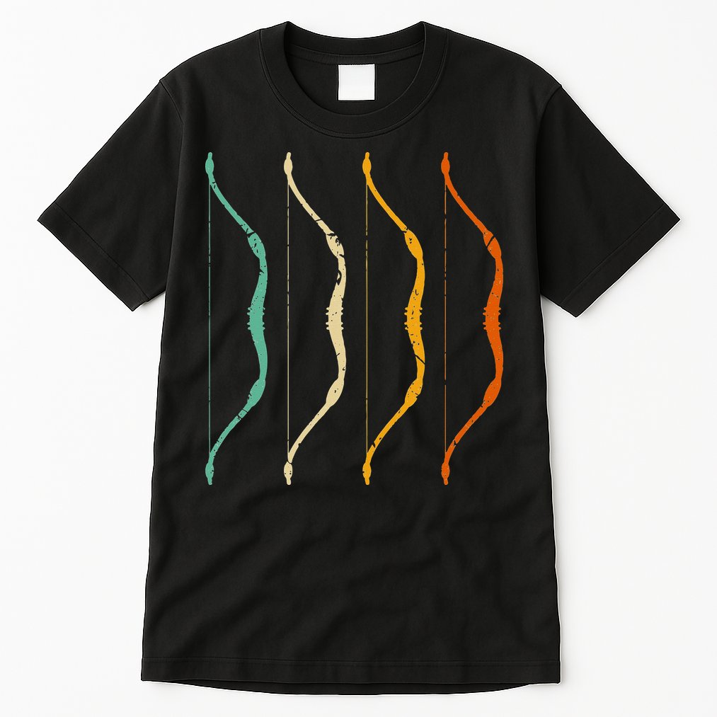 Recurve Bow Vintage Hunting Retro Archery Tall T-Shirt