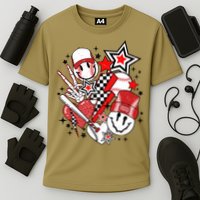 Retro Baseball Vibes Funny Smile Face Meme Performance Shirt