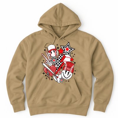 Retro Baseball Vibes Funny Smile Face Meme Hoodie