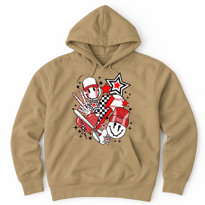 Retro Baseball Vibes Funny Smile Face Meme Hoodie