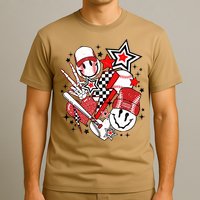 Retro Baseball Vibes Funny Smile Face Meme T-Shirt