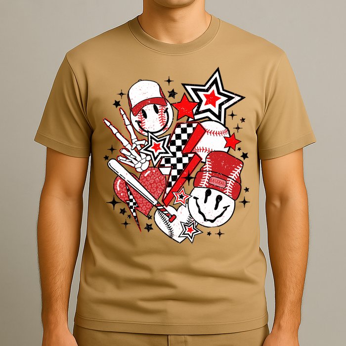 Retro Baseball Vibes Funny Smile Face Meme T-Shirt