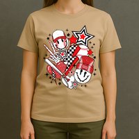 Retro Baseball Vibes Funny Smile Face Meme T-Shirt