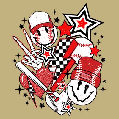 Retro Baseball Vibes Funny Smile Face Meme T-Shirt