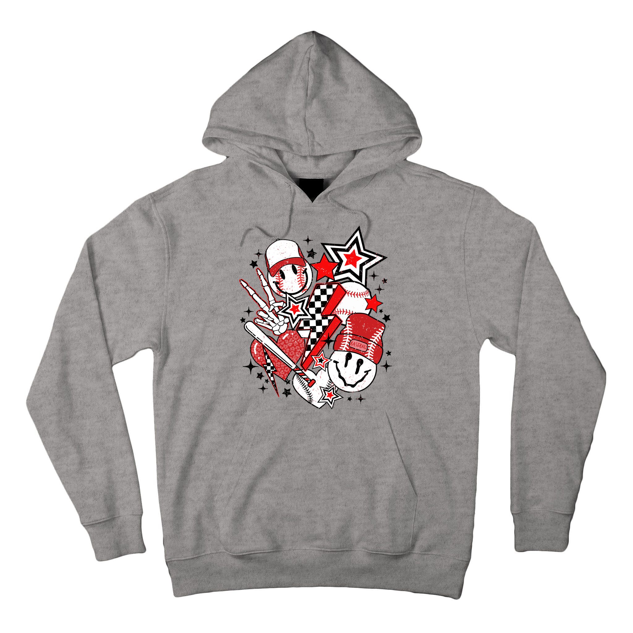 Retro Baseball Vibes Funny Smile Face Meme Tall Hoodie