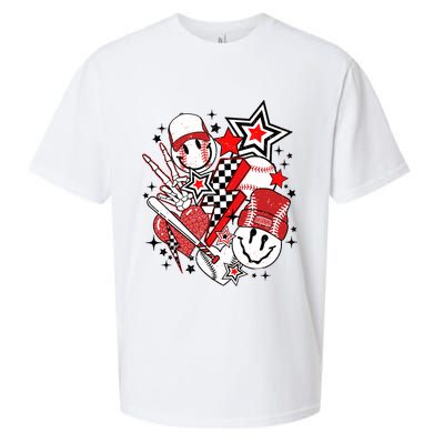 Retro Baseball Vibes Funny Smile Face Meme Sueded Cloud Jersey T-Shirt