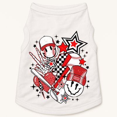 Retro Baseball Vibes Funny Smile Face Meme Doggie Tank