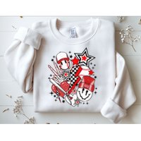 Retro Baseball Vibes Funny Smile Face Meme Sweatshirt