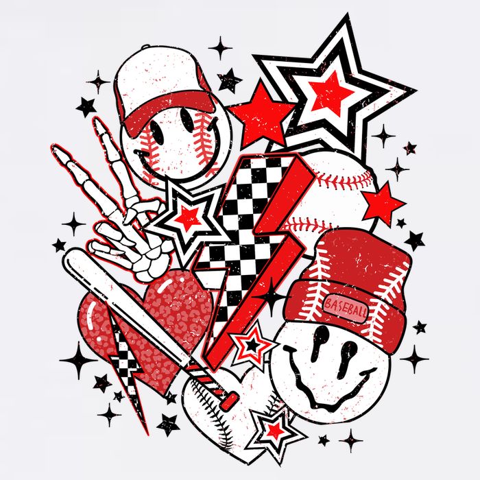Retro Baseball Vibes Funny Smile Face Meme Tall T-Shirt