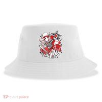 Retro Baseball Vibes Funny Smile Face Meme Sustainable Bucket Hat