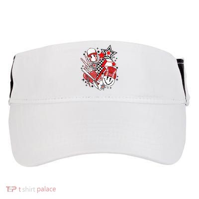 Retro Baseball Vibes Funny Smile Face Meme Adult Drive Performance Visor