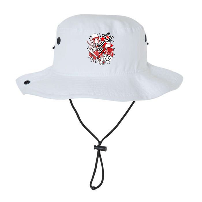 Retro Baseball Vibes Funny Smile Face Meme Bucket Hat