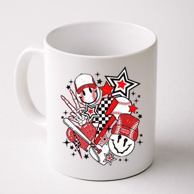 Retro Baseball Vibes Funny Smile Face Meme Mug