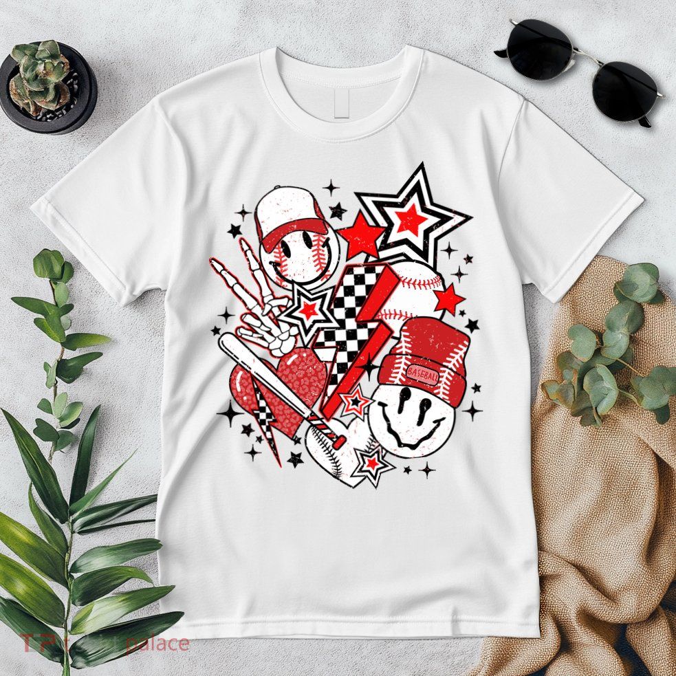Retro Baseball Vibes Funny Smile Face Meme Premium T-Shirt