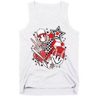 Retro Baseball Vibes Funny Smile Face Meme Tank Top