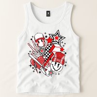 Retro Baseball Vibes Funny Smile Face Meme Tank Top