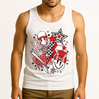 Retro Baseball Vibes Funny Smile Face Meme Tank Top