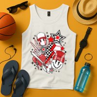 Retro Baseball Vibes Funny Smile Face Meme Tank Top