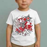 Retro Baseball Vibes Funny Smile Face Meme Toddler T-Shirt