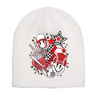 Retro Baseball Vibes Funny Smile Face Meme Short Acrylic Beanie