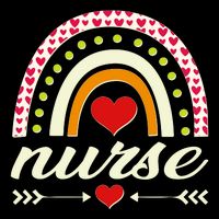 Retro Boho Valentine Day Nurse Heart Rainbow Impact Tech Backpack