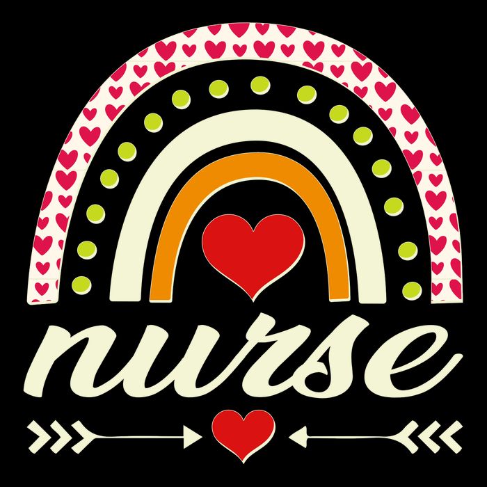Retro Boho Valentine Day Nurse Heart Rainbow Impact Tech Backpack
