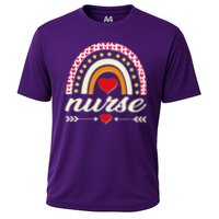 Retro Boho Valentine Day Nurse Heart Rainbow Performance Shirt