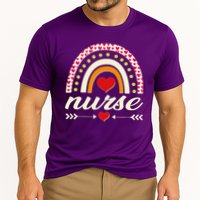 Retro Boho Valentine Day Nurse Heart Rainbow Performance Shirt