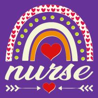 Retro Boho Valentine Day Nurse Heart Rainbow Sweatshirt